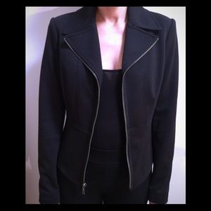 TAHARI Modern Zip-Front Blazer/Jacket -  Black